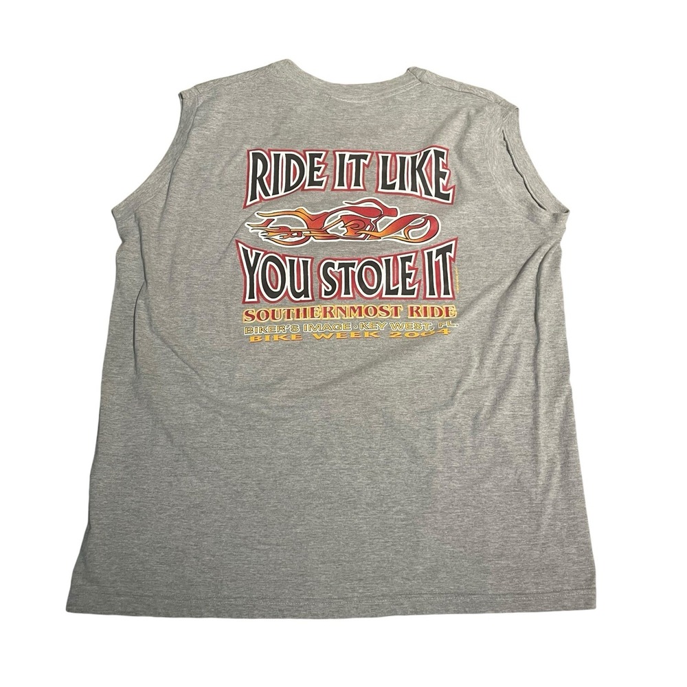 2004 Size XL‎ RIDE IT LIKE YOU STOLE IT Sleeveless Shirt Gray